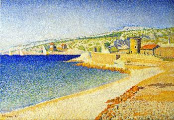 (image for) Handmade oil painting Copy paintings of famous artists Paul Signac paintings,The Jetty, Cassis, Opus